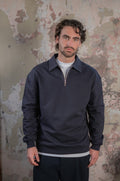 Essential Zip Sweater | Black Navy