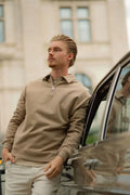 Essential Zip Sweater | Camel Melange