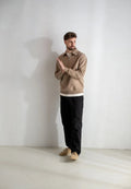 Essential Zip Sweater | Camel Melange - CLUB 24