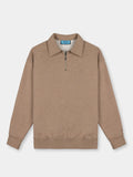 Essential Zip Sweater | Camel Melange - CLUB 24