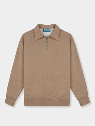 NEW | Essential Zip Sweater | Camel Melange