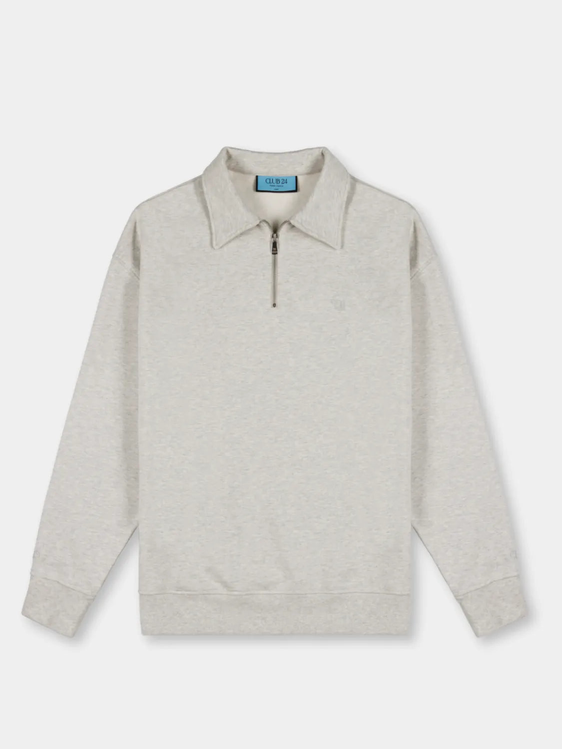 Essential Zip Sweater | Grey Melange