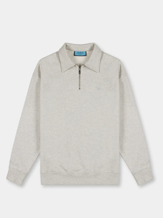 PRE-ORDER | Essential Zip Sweater | Grey Melange - CLUB 24