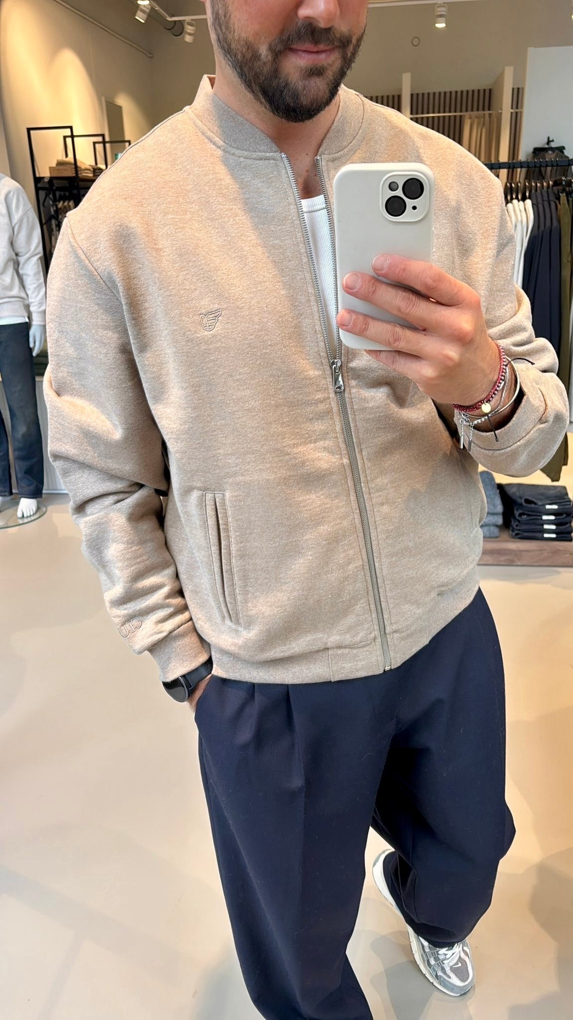 ジャケット・アウター shalom club gummy jacket melange Signature Zip Camel | Premium Zip Jacket Men | Club 24