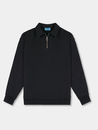 Essential Zip Sweater | Black Navy